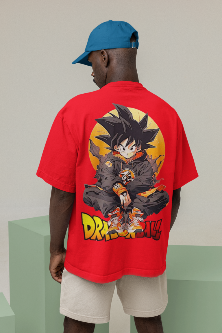 (Plus_Size)Dragon Ball Printed Oversized T-Shirts