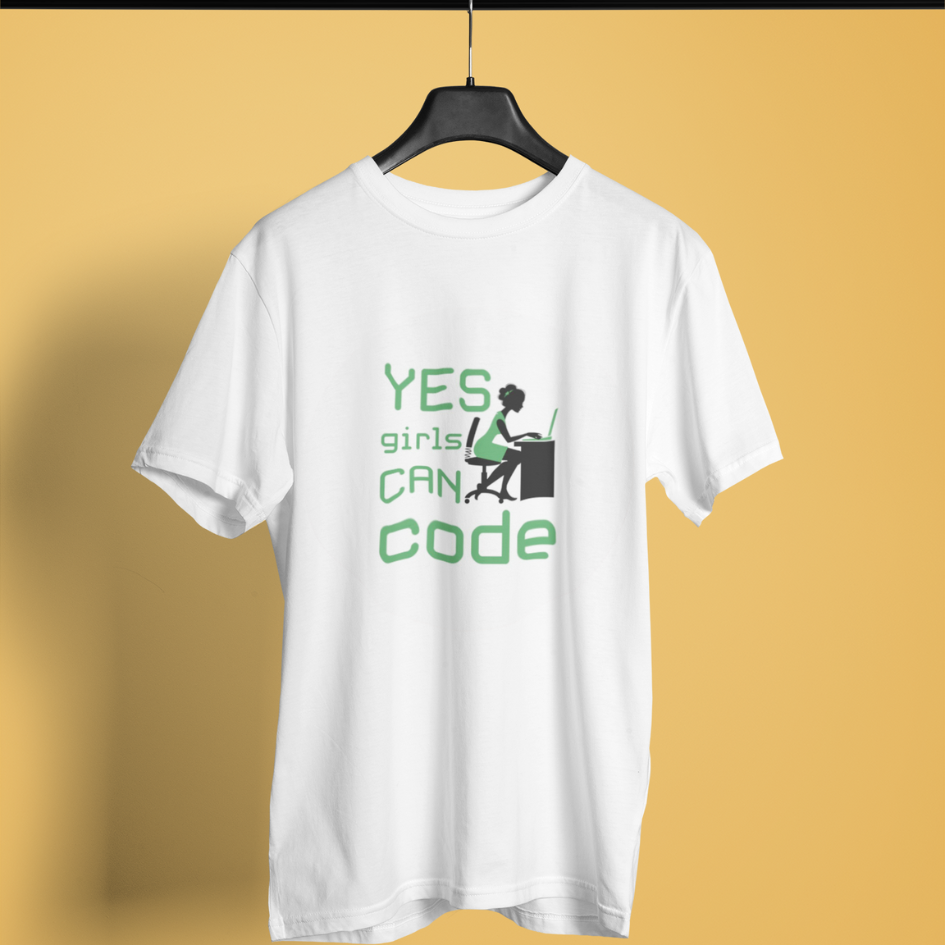 Yes Girls Can Code Oversized T-Shirt – Women in Tech Empowerment Print