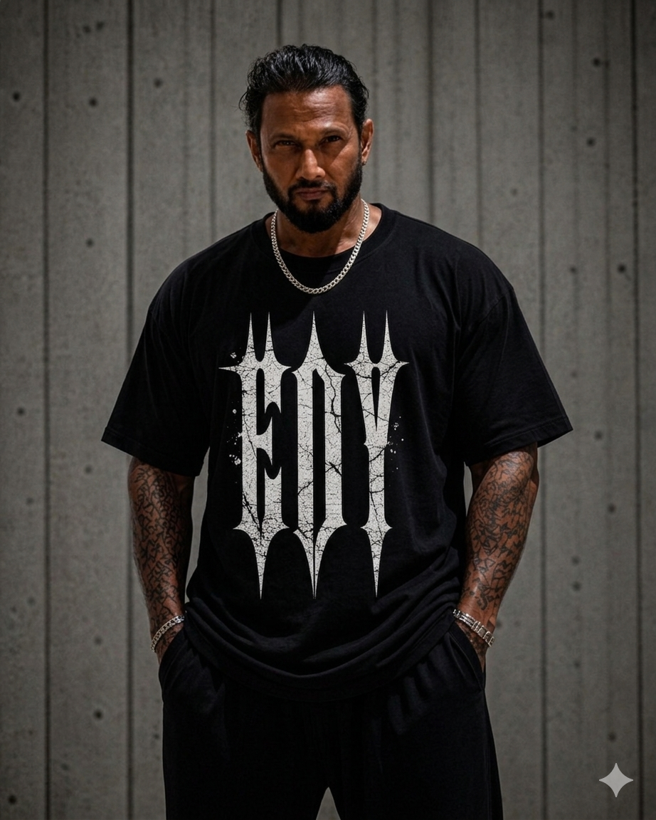 Edysahh Void Series Oversized T-Shirt – 240 GSM Premium Heavyweight Cotton Streetwear (Limited Drop) - Image 2