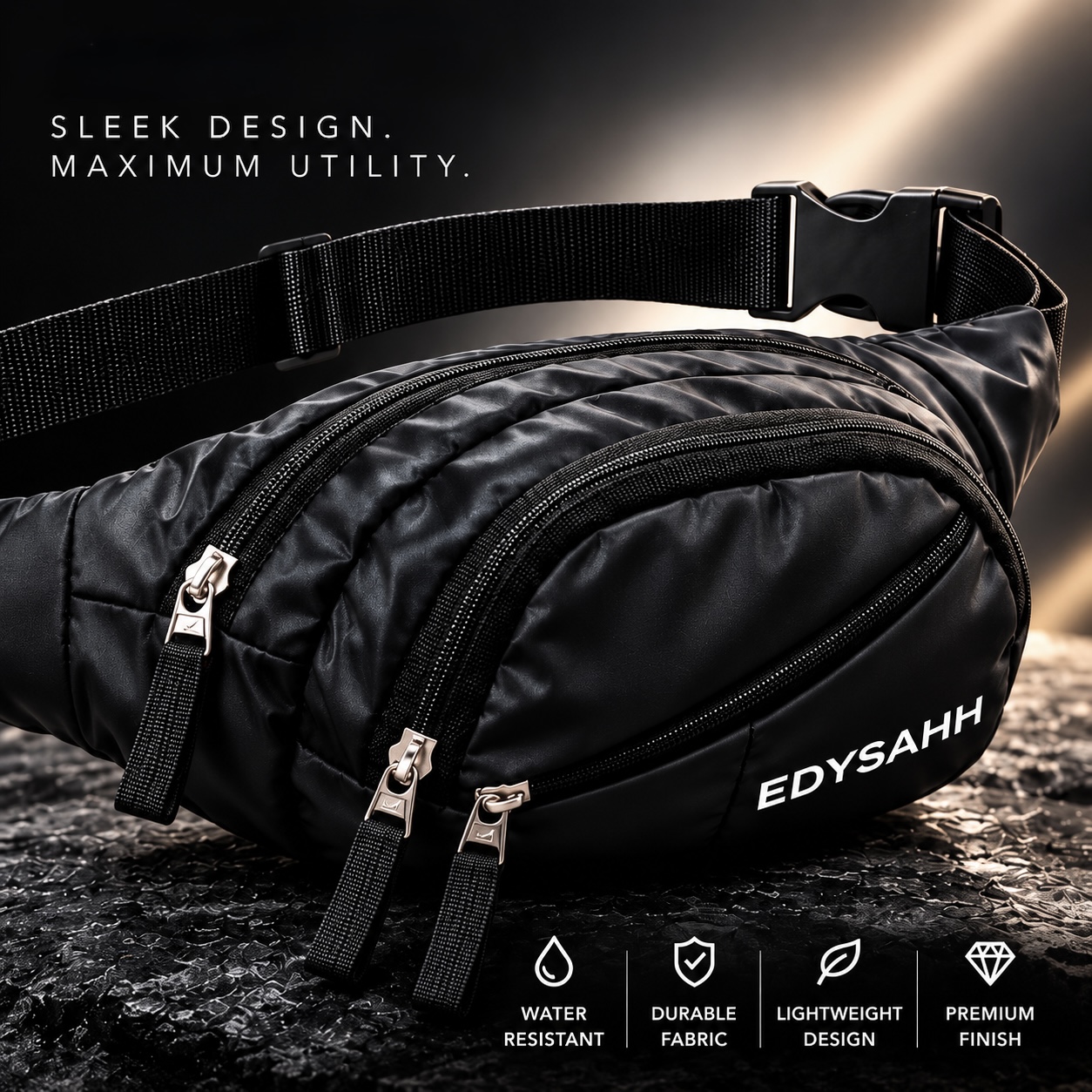 EDYSAHH® Unisex Water-Resistant Utility Waist & Crossbody Sling Bag
